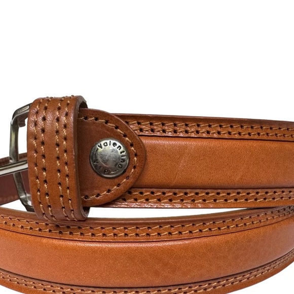 Valentino Vip Mens Belt Brown Leather Made in Italy 36 - Picture 2 of 8